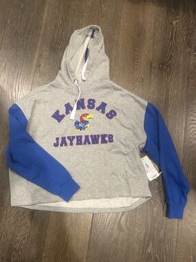 Kansas Jayhawks Gray & Royal Blue Hooded Sweatshirt
